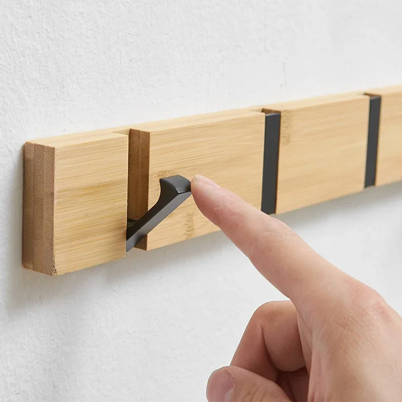 Holz unsichtbaren Badezimmer haken kreative Aluminium weiß schwarz Zauberstab Tür schlüssel Aufbewahrung KleiderbüGel Mantel Handtuch Halfter 3 4 5 Haken