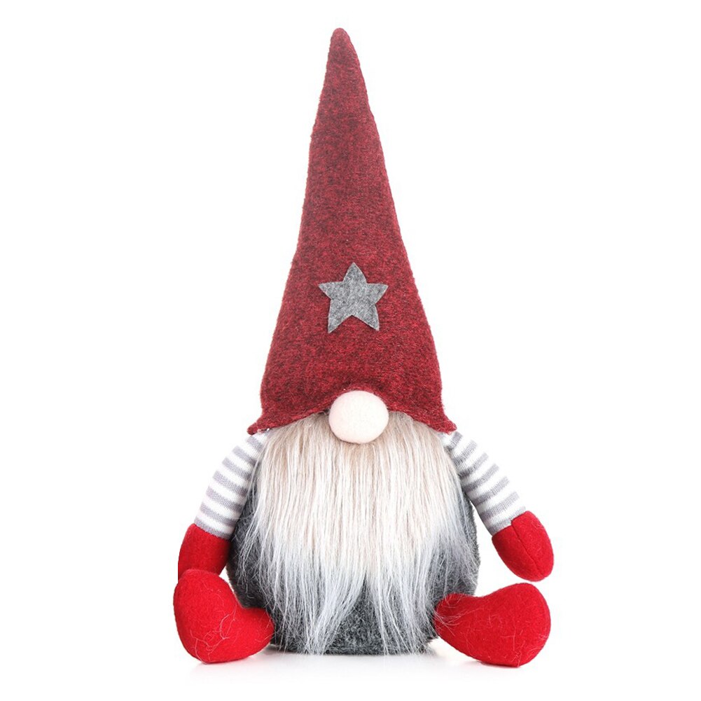 Jul ansigtsløs gnome santa xmas træ hængende indretning julepynt dukke legetøj  dc120: Rød-b