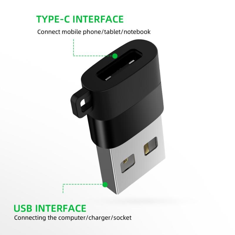 USB 3,0 Typ-C Adapter Keychain Typ C Zu Männlichen USB 3,0 Konverter Adapter Daten reversibel HeadAnti-verloren keychain Adapter