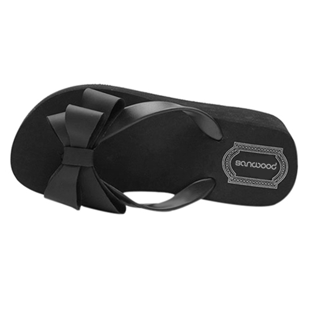 Sandalias de tacón medio de plataforma a la para mujer, sandalias de playa, zapatillas con lazo, zapatos