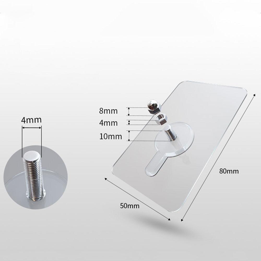 2pcs PVC adhesive nails wall poster Non-trace stick Wall Hook durable transparent strong adhesive screw Wall Nail hooks bathroom