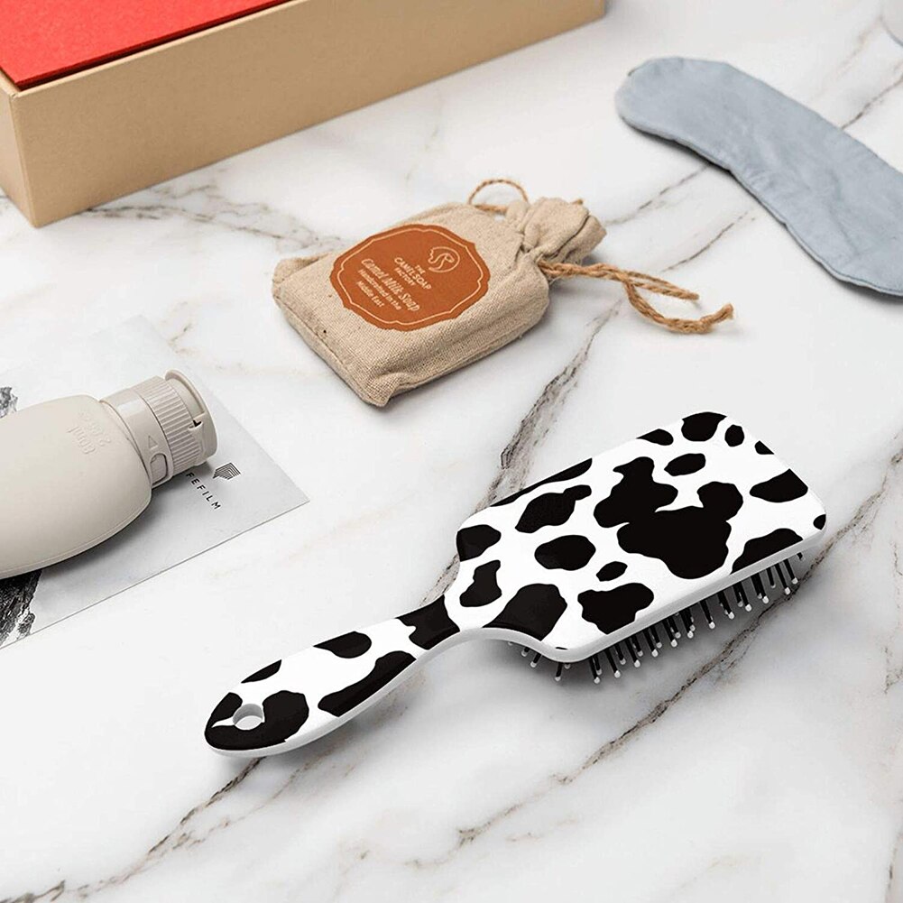 Spazzola per capelli con stampa di mucca spazzola per capelli per ragazze massaggio del cuoio capelluto pettine per donna spazzola per capelli riccia bagnata per parrucchiere strumento per lo Styling