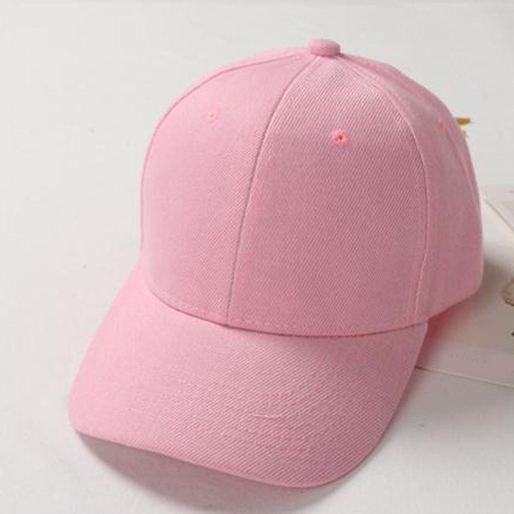 Unisex baseballkasket solid snapback hat hip-hop justerbar casquette homme sort pink hvid