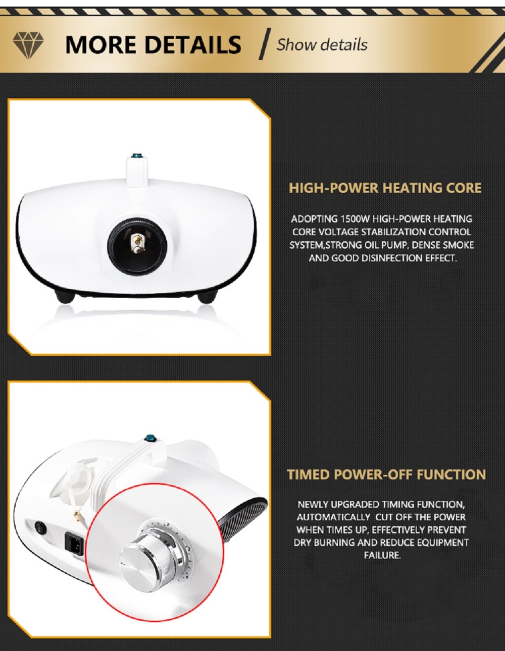 2 in1 Multi Timed Quantification 1500W Kill Virus Smoke Fog Machine Home Car Auto Disinfection Sterilization Fogger Sprayer