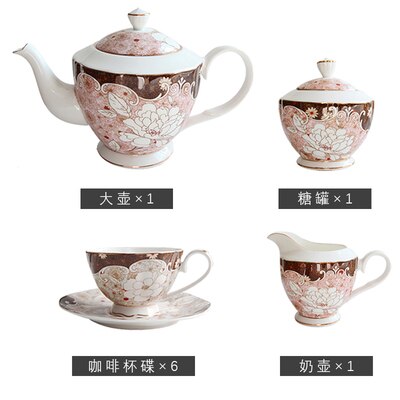EECAMAIL British Afternoon Tea Set Home Coffee Cup Luxury Exquisite Bone China Coffee Set Ceramic Valentine's Dessert Plate