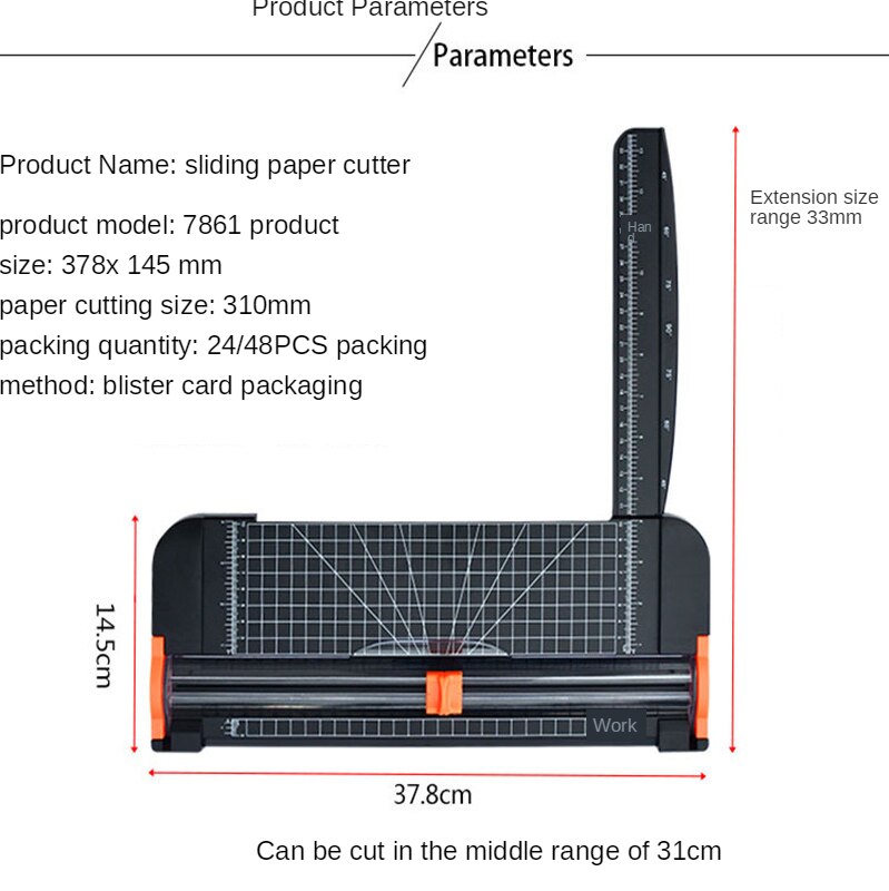 Papiersnijder A4 Papiersnijder Inpakpapier Snijgereedschap Sliding Papiersnijder