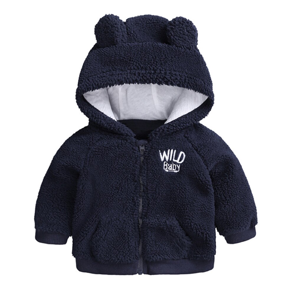 Mudkingdom baby jongens meisjes jassen schattige wollen jassen met capuchon warme kinderwinterkleding effen rits kinderkleding bovenkleding