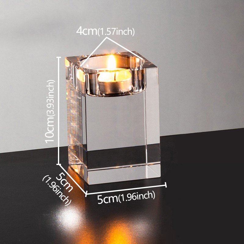 Crystal Candle Holders Clear Romantic Candle Holders Tealight Candlestick Wedding Decorations Home Party Desktop Candlestick: Yellow