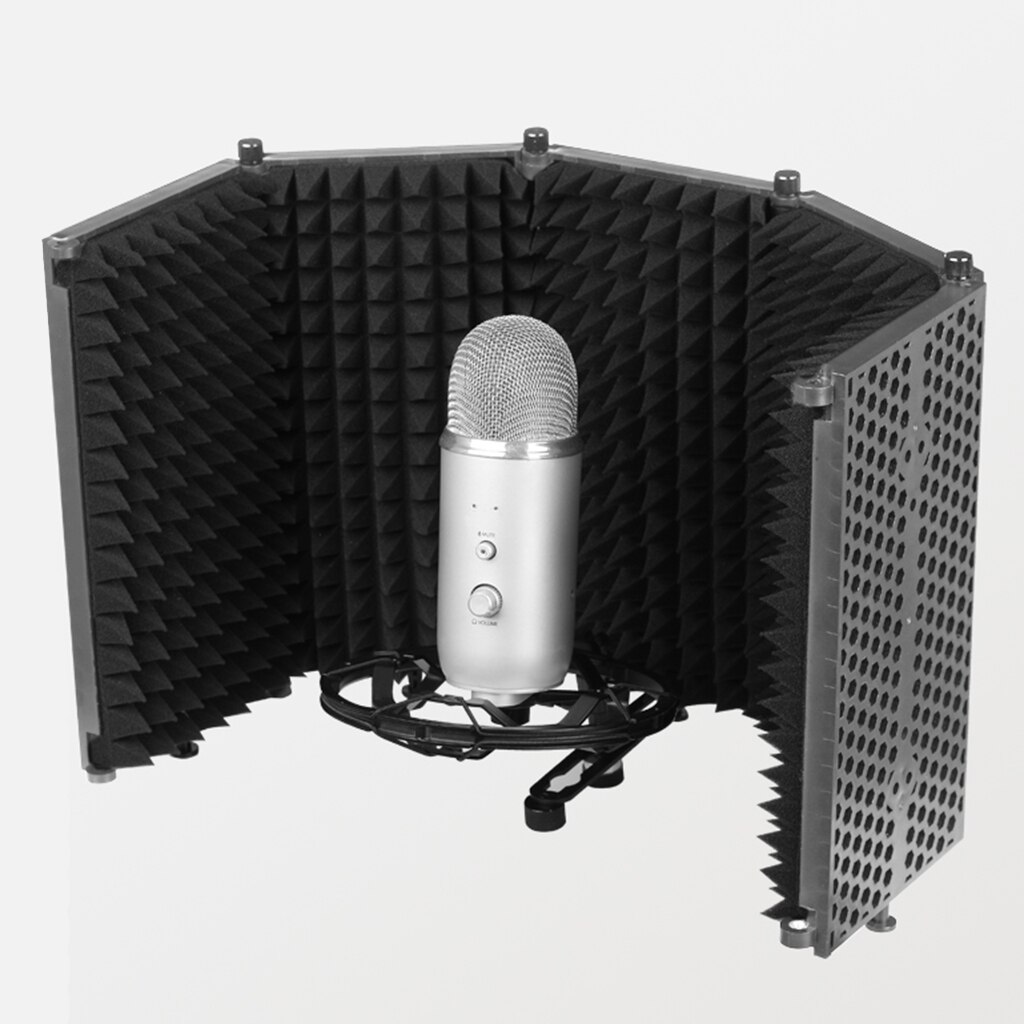 3 Panel / 5 Panel Foldable Microphone Isolation for Recording Absorber Foam Panel Microphone Accessory