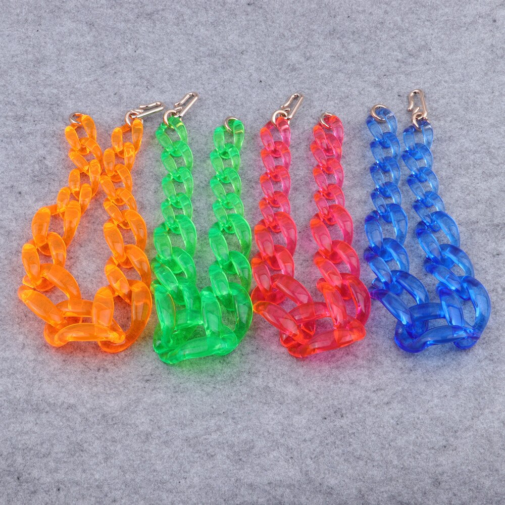 Statement Transparent Neon Green Acrylic Big Chain Choker Pendant Necklace For Women Collar Long Chain Necklaces Jewelry