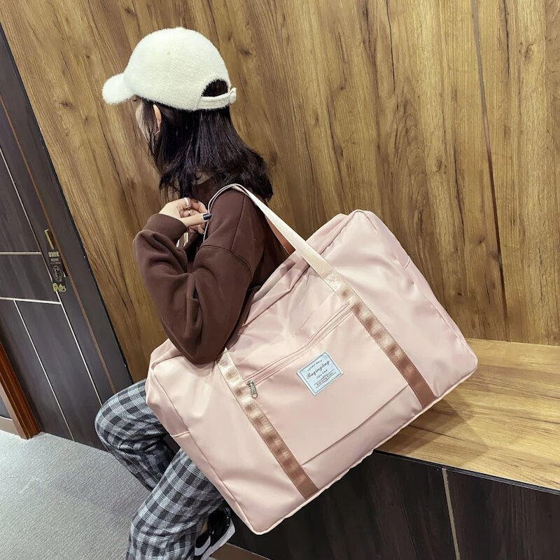 Sac de gym nacré étanche avec un compartiment à chaussures pour femme,sacoche d&#39;entraînement de fitness, de yoga, ballot marin de voyage, polochon de sport,
