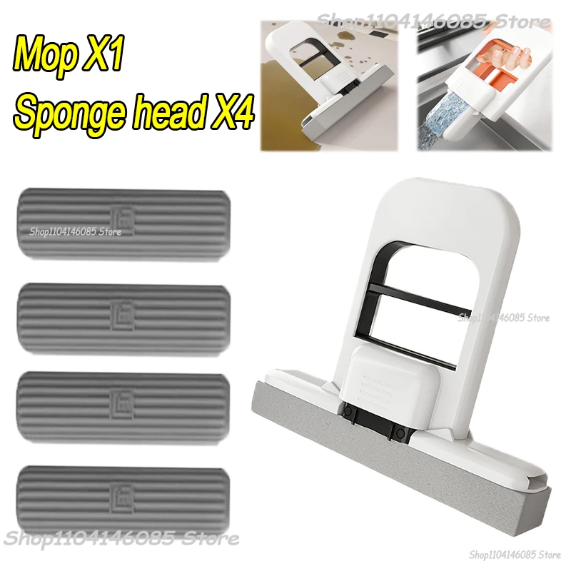 Mini-sponsmop Handvrije wasmoppen Mini draagbare superabsorberende dweil voor desktopvloer Badkamer Keuken Glas Autoreiniging: Bordeaux