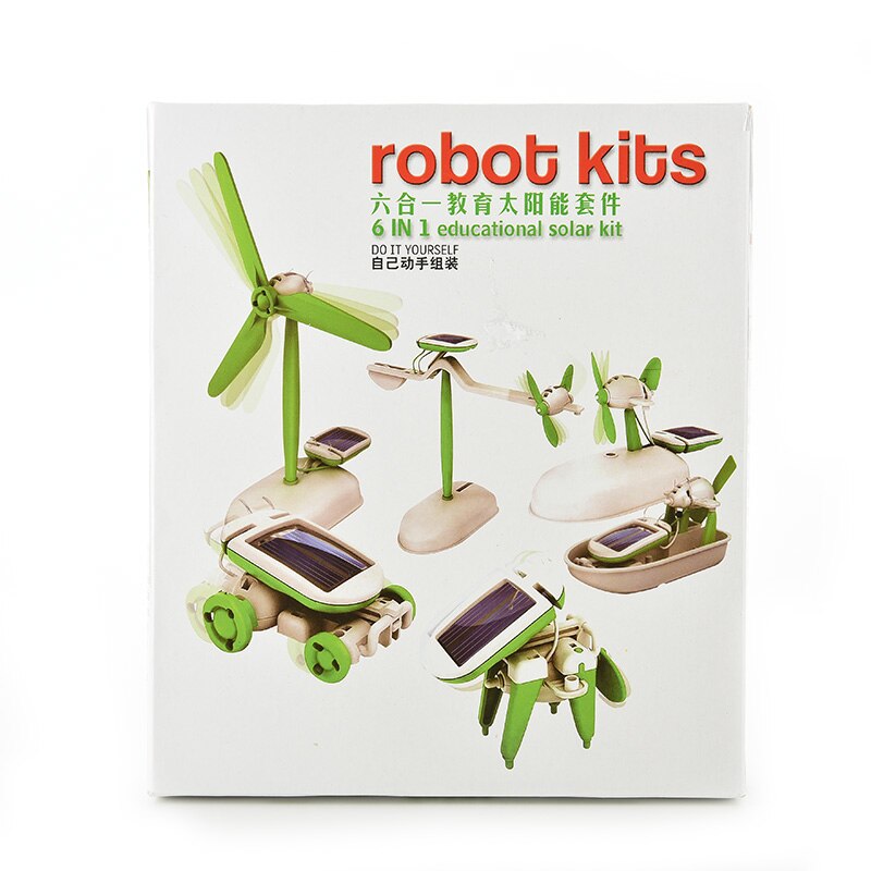 1 X Diy Power Solar Robot Kit 6 In 1 Educatief Speelgoed Voor Kinderen