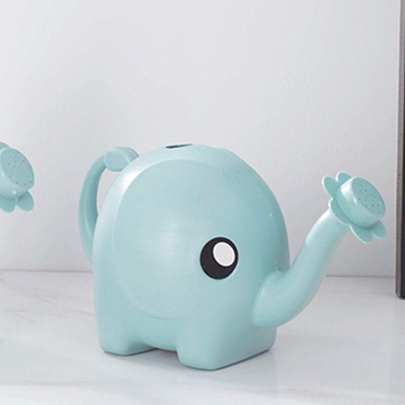 Regadera de elefante de dibujos animados para niños, botella de plástico de 1L, hervidor de agua largo para plantas, macetas de flores, hogar, Patio, césped