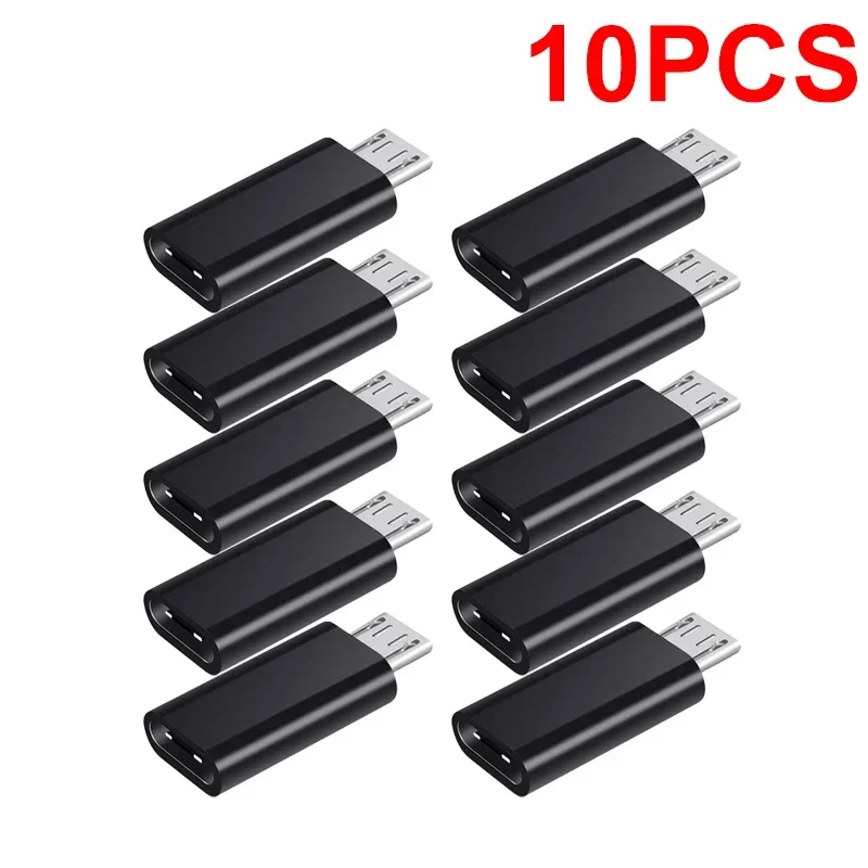 10-1PCS Phone Adapters Type C Female To Micro USB Male Converters for MacBook Tablet Laptop Samsung Micro To USB C Connector: Silver