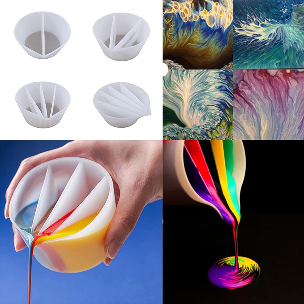 Clear Silicone Epoxy Resin Mixing Cups Distribution Measuring Cup DIY Epoxy Resin Tools For Jewelry Making Handmade Hobby Craft