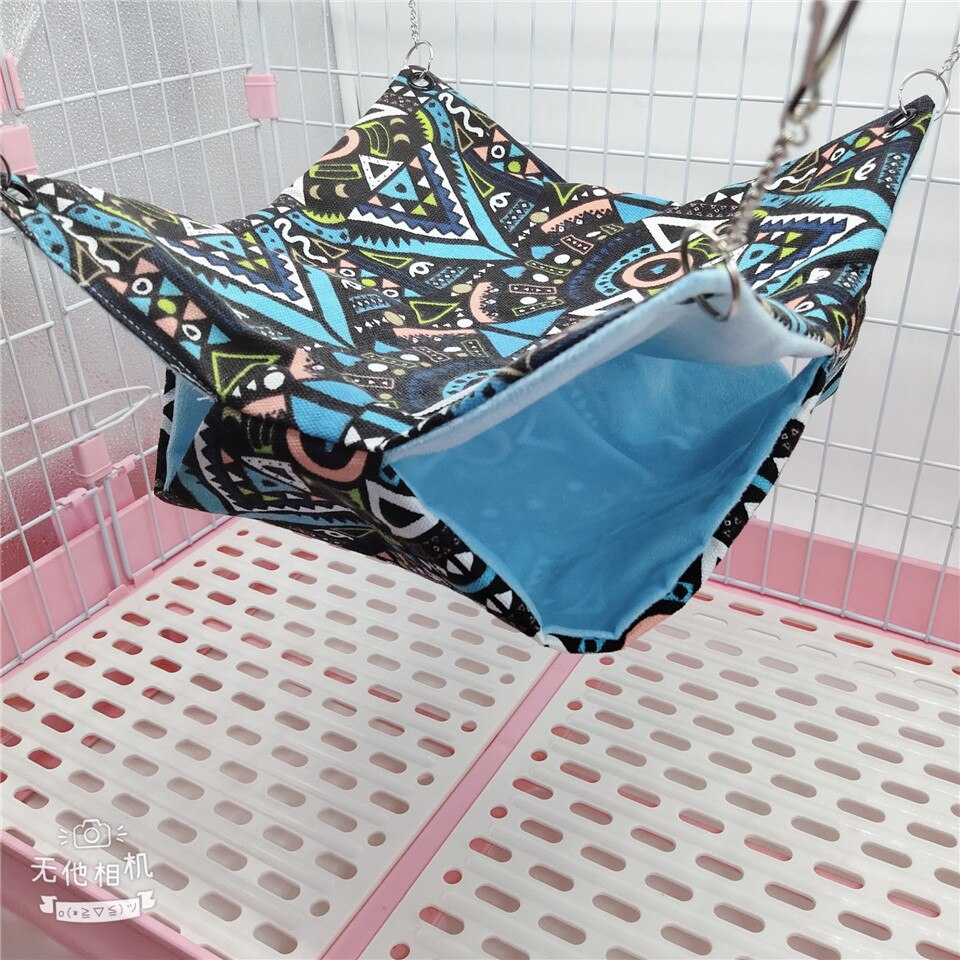 Summer Autumn Small Animal Hamster Squirrel Hammock Double layer Canvas Breathable Haning Sleeping Bed House Pets Suppiles