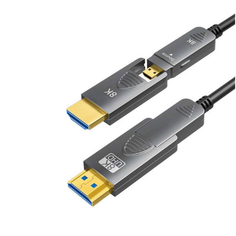 8K Fiber Optic HDMI 2.1 Cable 50m Detachable 8K HD Cable eARC, 48Gbps, 8K@60Hz, 4K@120Hz with Dual Micro HDMI for RTX 3080/3090: 20m