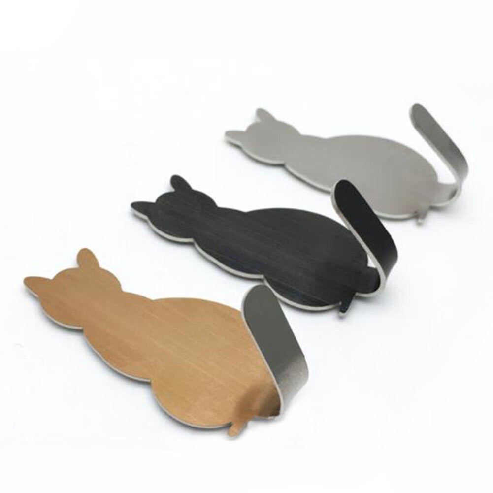 2 Stuks Sleutels Hanger Kat Staart Vormige Keuken Metalen Haak Sleutelhouder Muur Deur Hanger Decoratieve