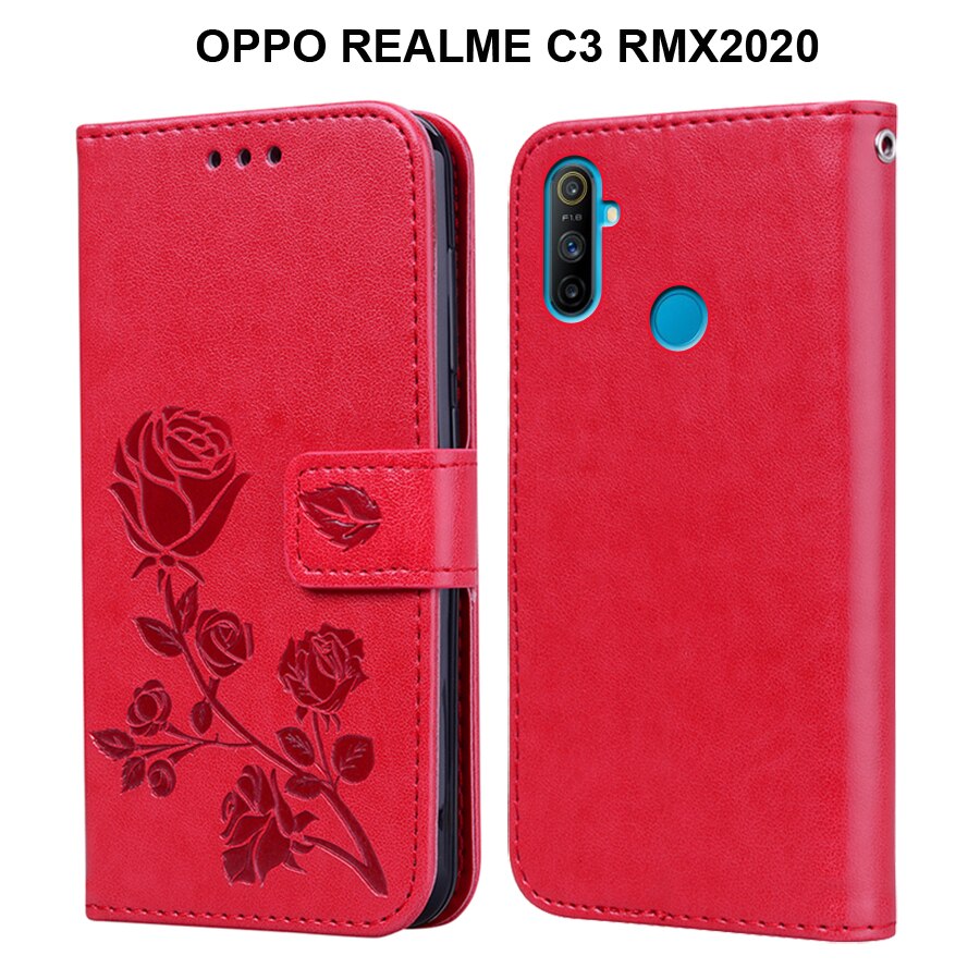 til oppo realme  c3 rmx 2027 smarttelefondeksel pu lær snu lommebokdeksel til oppo realmi realme  c3 rmx 2020 etui coque