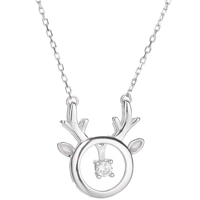 Sodrov collana di cervi con collana di animali in argento Sterling 925 per collane di gioielli in argento da donna