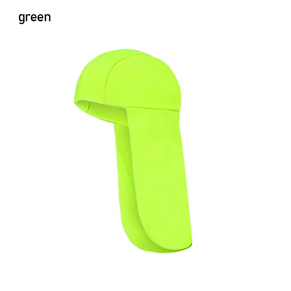 Cycling Sun Shade Cooling Cap Outdoor UV Protection Wide Brim Elastic Polyester Hard Hat Neck Protector For Fishing Hiking: green