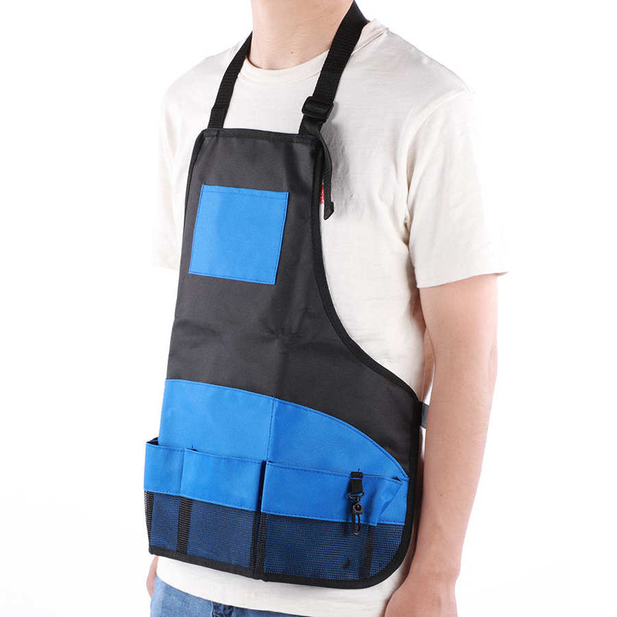 Wooden Chess Multi Pocket Tool Apron Blue Oxford Cloth Durable for Outdoor Garden Accessory chess clock Chess Games