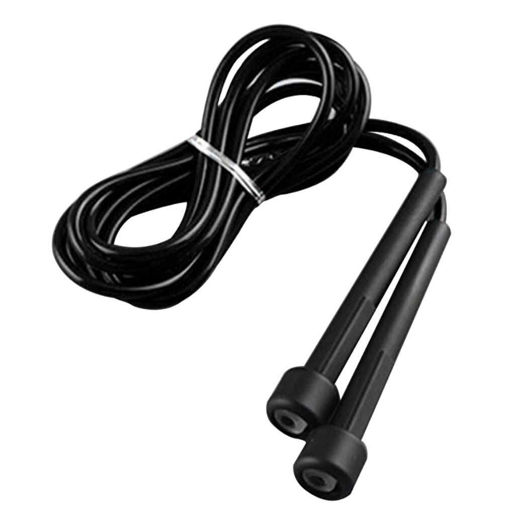 Jump Rope Adjustable Speed Exercise Fitness Unisex Waterproof Gym PVC Skipping Rope Adjustable Fitness Equipment: Black