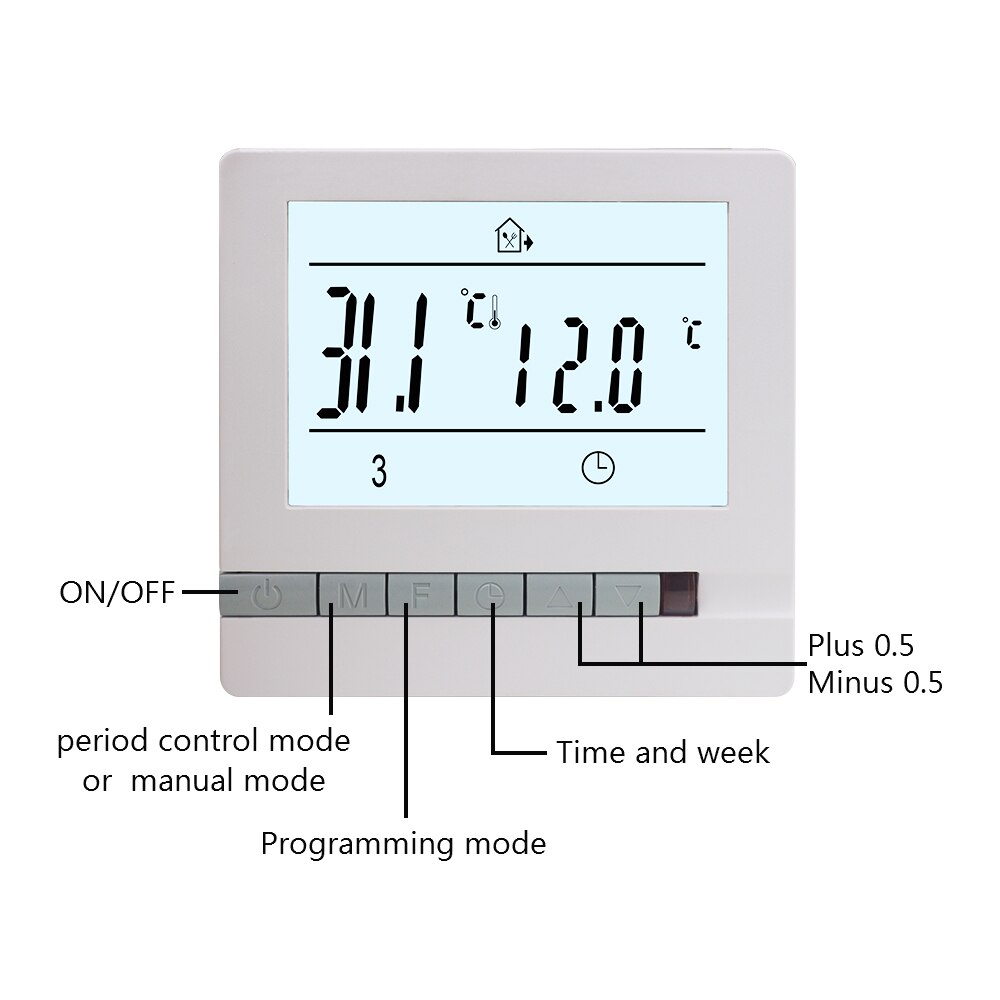220V 16A Digitale Vloerverwarming Kamerthermostaat Lcd Programmeerbare Elektrische Voor Warme Vloer Temperatuur Controller