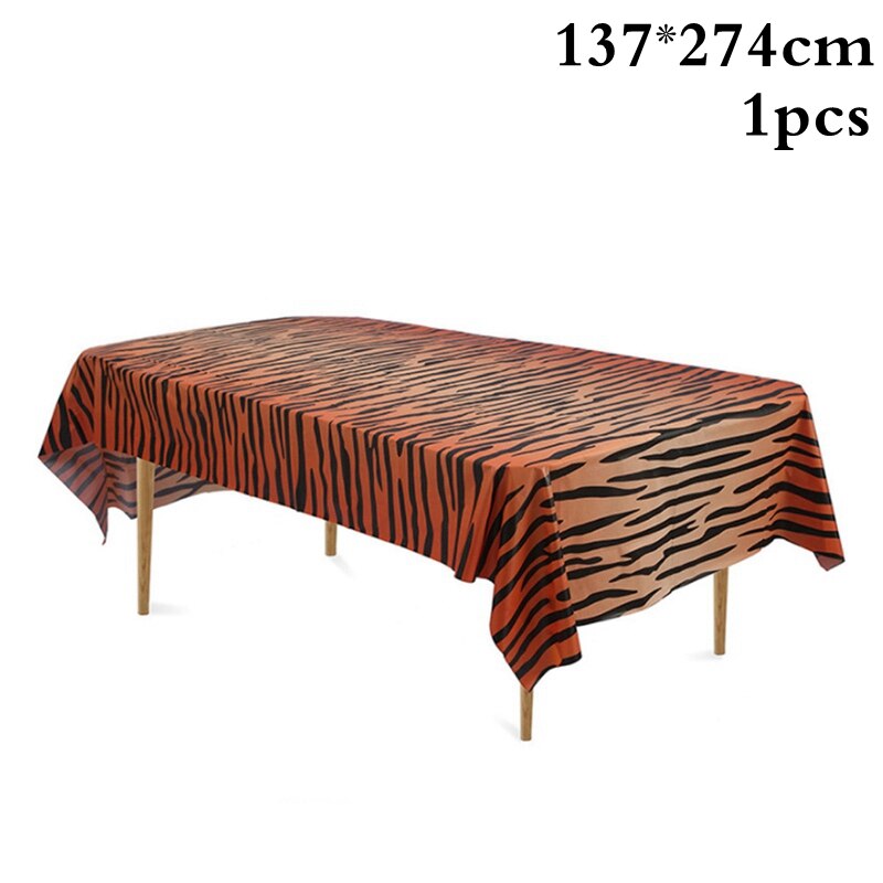 1 STKS Wegwerp tafelkleed Dier Gestreept Tafelkleed Dier Jungle Safari Party Kids Verjaardagsfeestje Supplies Tafelkleed Decor: Licht Groen