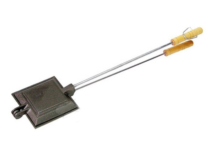 XMT-HOME cast iron sandwich bread pie iron pizza mold camping BBQ tool DIY baking mould non-coating 1pc