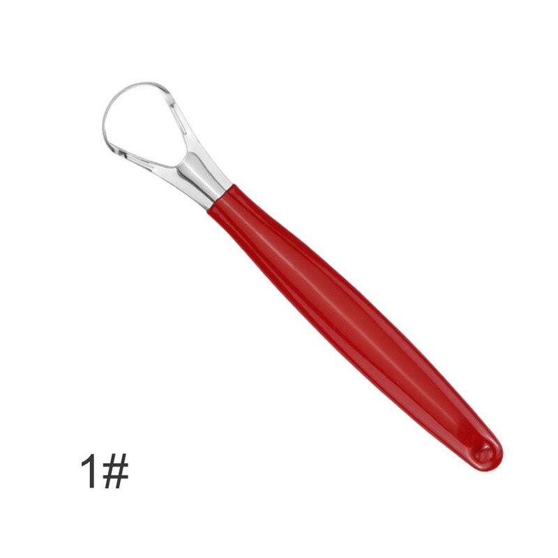 1pc hyödyllistä kielen kaavin ruostumatonta terästä suun kielen puhdistusaine suuharja uudelleen käytettävä tuoreen hengityksen kone: Punainen