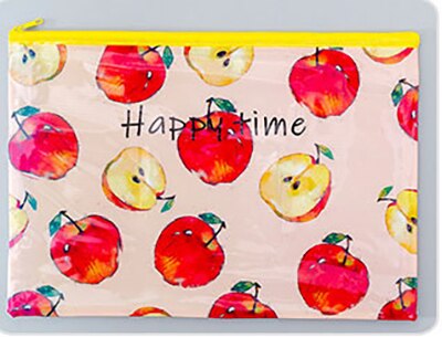 Bolsa de lápices de fruta original, estuche de malla Kawaii, archivador, estuche grande de pluma de PVC para niñas, papelería coreana, suministros escolares: Large 2