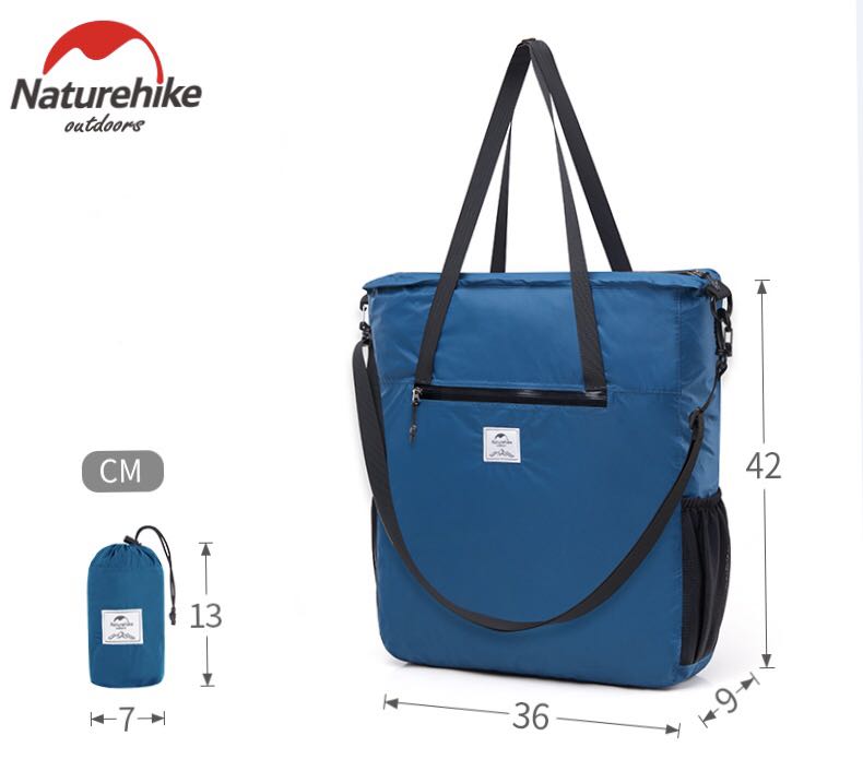 Naturehike crossbody tasker 18l sammenfoldelige letvægts silikone tote taske vandafvisende sports taske 3 farver: Blå