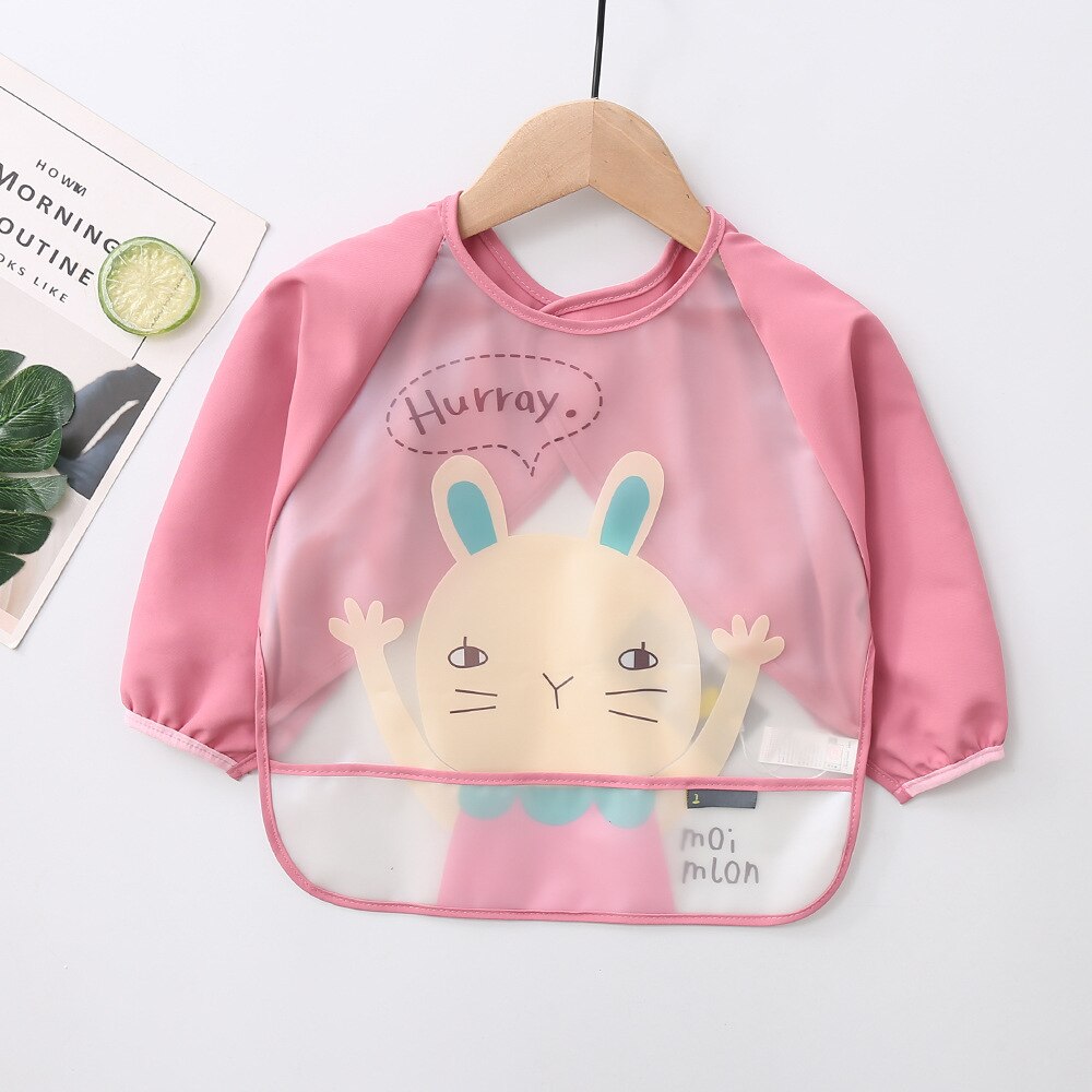 Écharpe imperméable à manches longues pour bébés garçons et filles, tablier à bavette avec poche pour nourrissons