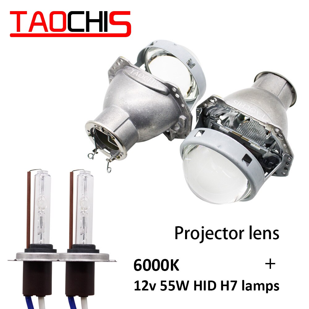 TAOCHIS 3,0 zoll Kopf licht nachrüsten HELLA 3R G5 bi Xenon projektor linse Mit H7 Halogen Projektor Xenon LED lampen: Linse und versteckt 6000K