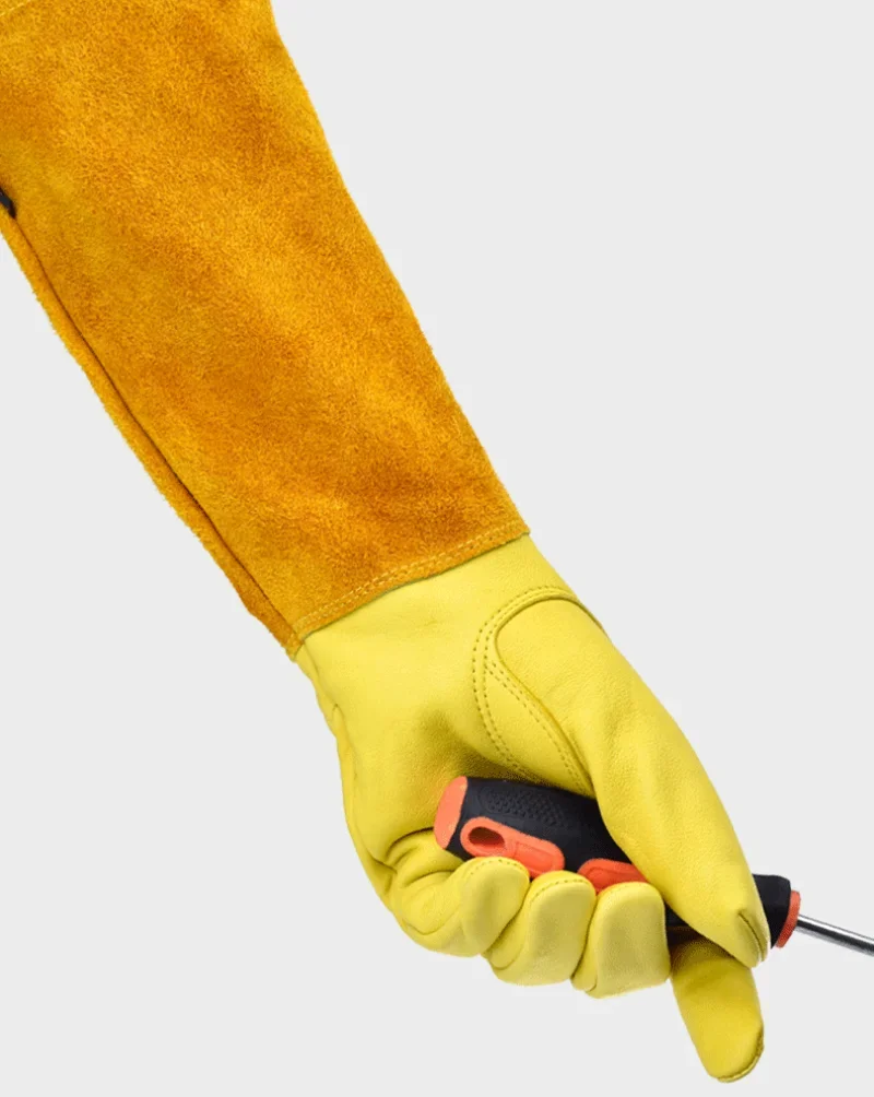 2 Stück Leder atmungsaktive Stulpenhandschuhe Rosenschnitt Langarmhandschuhe für Männer und Frauen Bester Gartenhandschuh Gartengeschenke