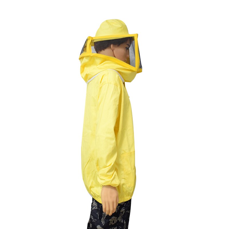 100% Cotton Beekeeping Jacket With Fencing Veil Yellow Beekeeper Protective Gear