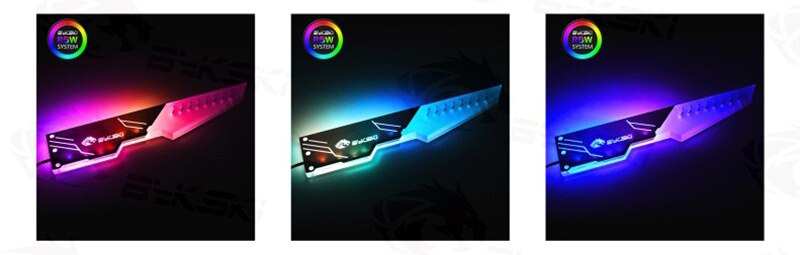 Bykski GPU tarjeta gráfica soporte compañero 5V ARGB 3PIN/12 V RGB 4PIN iluminación B-GPU-VC: 5V ARGB 3PIN