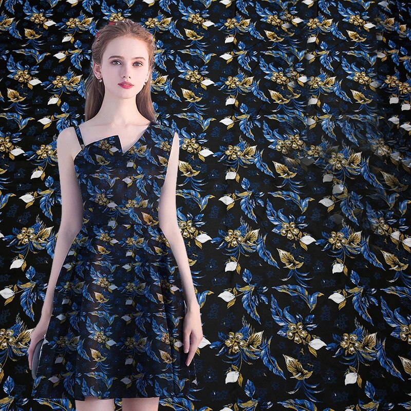 Satin jacquard tøj stoffer let luksus stof symaterialer til kjoler satin kjole og kjole med broderi