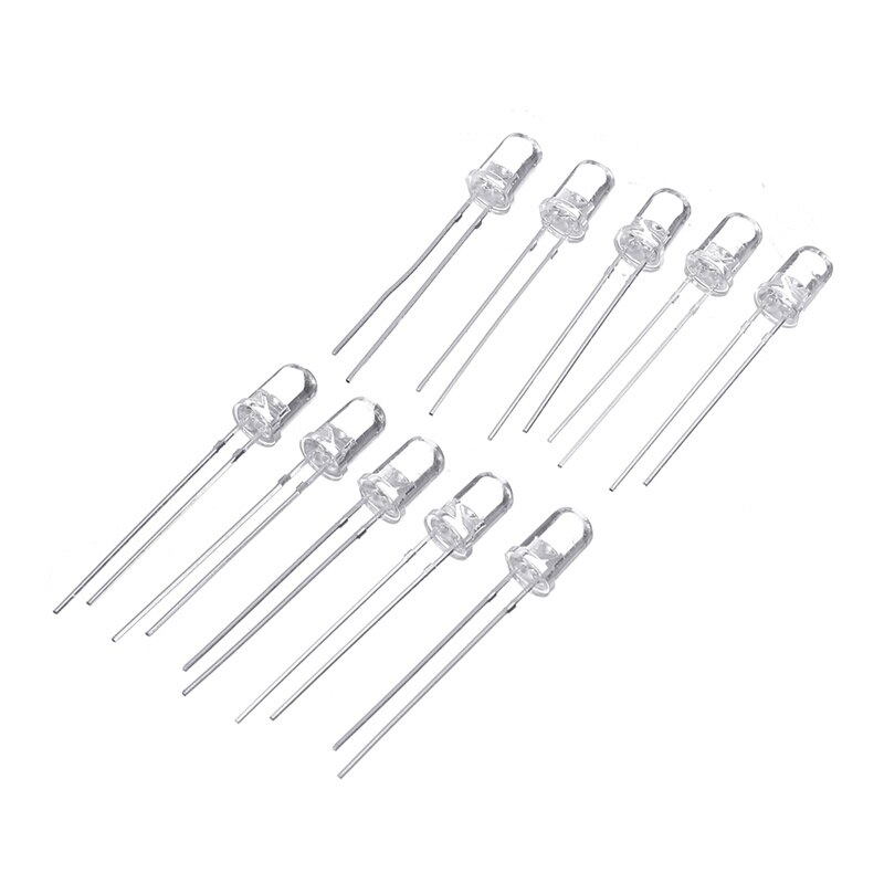 100pcs/lot 5mm LED Diode Assorted Kit Clear F5 DIP DIY Light Emitting Diode Set Warm White Green Red Blue UV Yellow Orange Pink