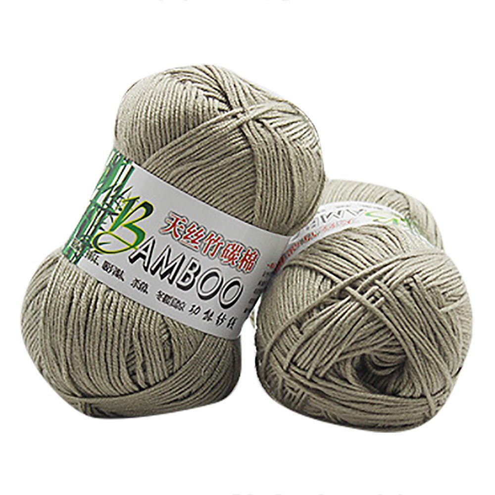 100% bambou coton doux naturel tricot Crochet tricots laine fil 50g pull chapeau tricot coton fil accessoires: B