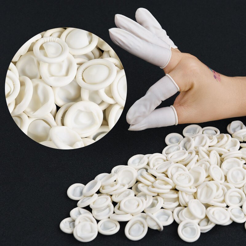 100 stk/sett latex gummi finger barnesenger sett fingertuppene beskyttelseshansker for klokketelefon reparasjon tatovering skjønnhet hagehansker