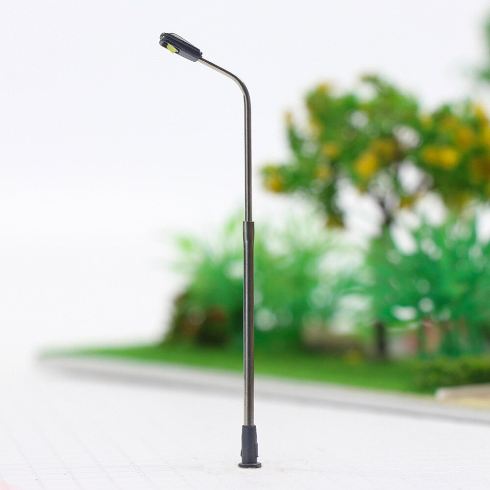 LQS06 10 stks Modelspoor Trein Lantaarnpaal Street Lights 1:150 N Schaal LEDs 6.2 cm Gratis Weerstanden Miniatuur architectonische