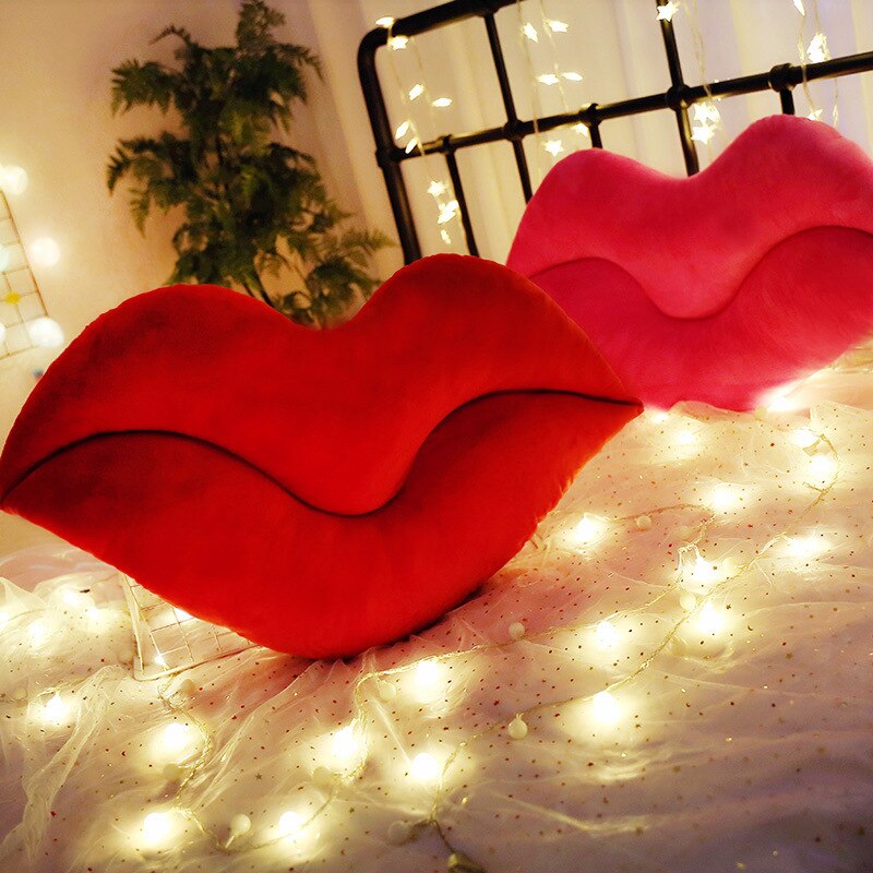 30cm ensfarvede læber formet plys pude blød rød mund hjem sofa dekoration pude bomuld legetøj fødselsdag