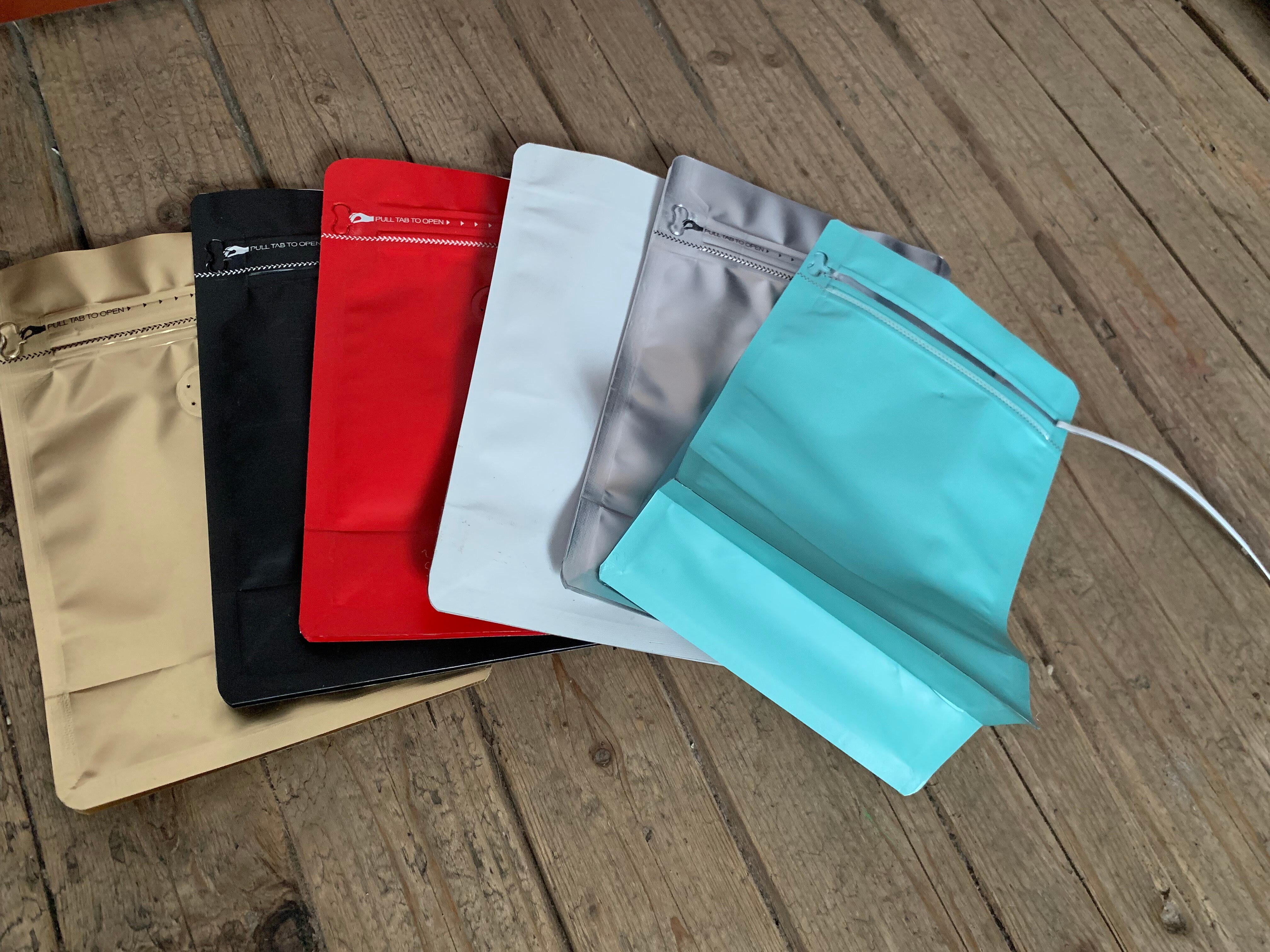 250g Square bottom flat bottom coffee bag kraft paper coffee bean bag with valve