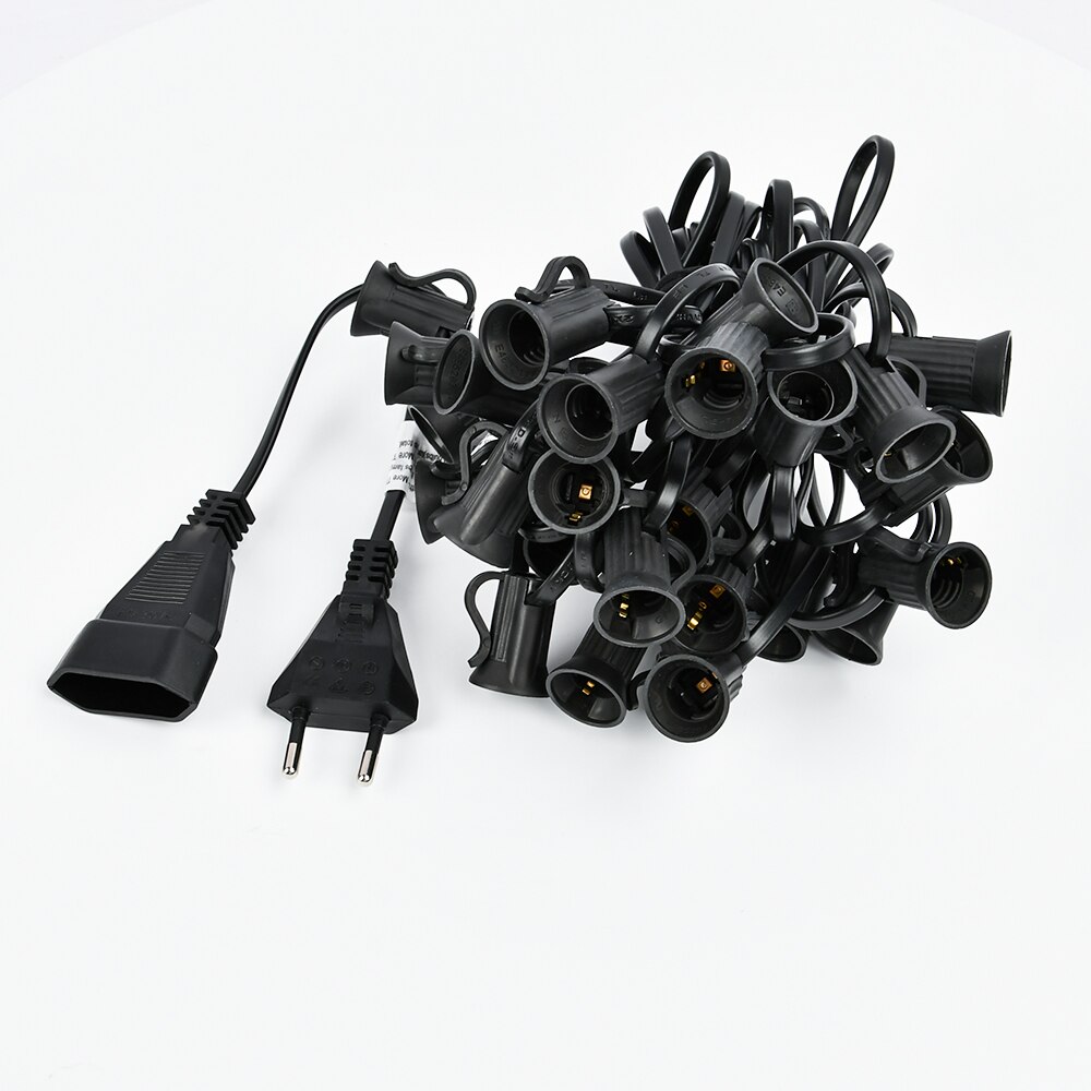 Cuerda para bombillas G40 E12, 25 pies, 25 enchufes, cuerda para bombillas G40