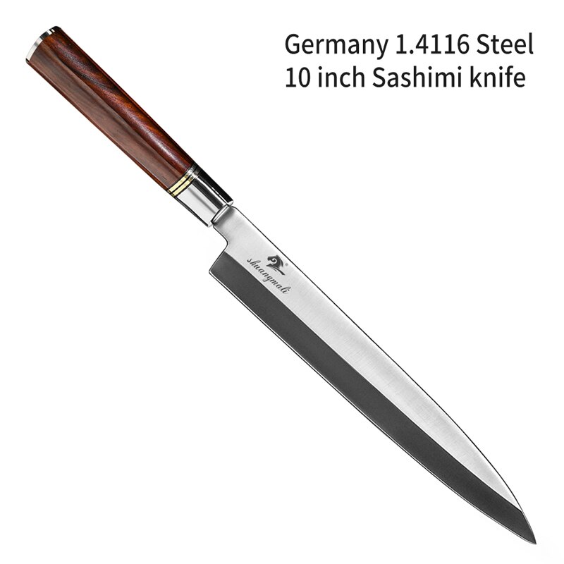 Laks filetering sushi kinfe 1.4116 stål japansk kok køkkenkniv yanagiba fisk madlavning sashimi knive med dalbergia håndtag