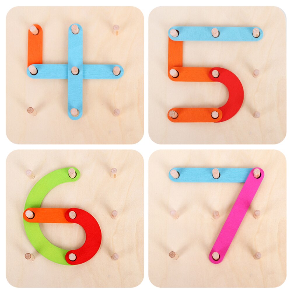 Wooden Letter Number Sorter Puzzle Pegboard Activity Board Educational Kids Toy