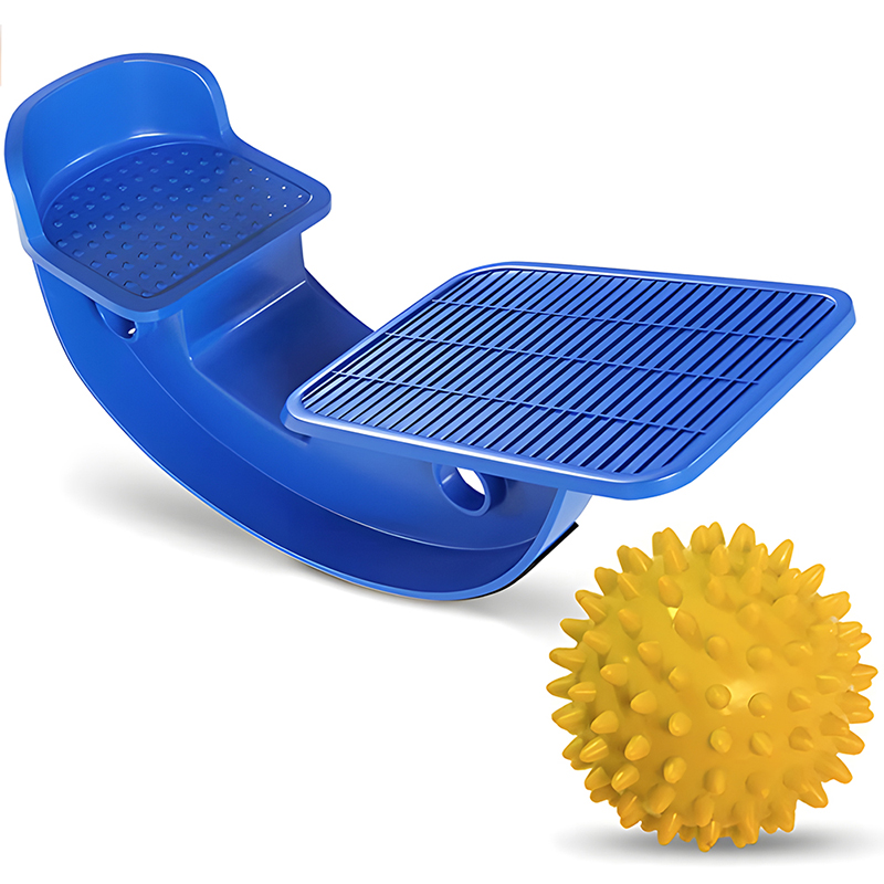 Estirador de pies basculante tobillo pantorrilla tabla de estiramiento Bola de masaje Yoga Fitness ejercicio masaje para tendinitis de Aquiles dolor en el talón: Azul